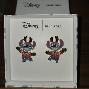 NWT Disney X BaubleBar Stitch Reindeer Earrings